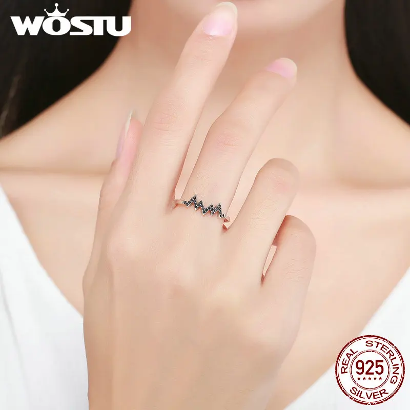 WOSTU Hot Sale 925 Sterling Silver Sparkling CZ Heart Wave Black Finger Ring for Women Anniversary Engagement Jewelry FIR207
WOSTU Hot Sale 925 Sterling Silver Sparkling CZ Heart Wave Black Finger Ring for Women Anniversary Engagement Jewelry FIR207