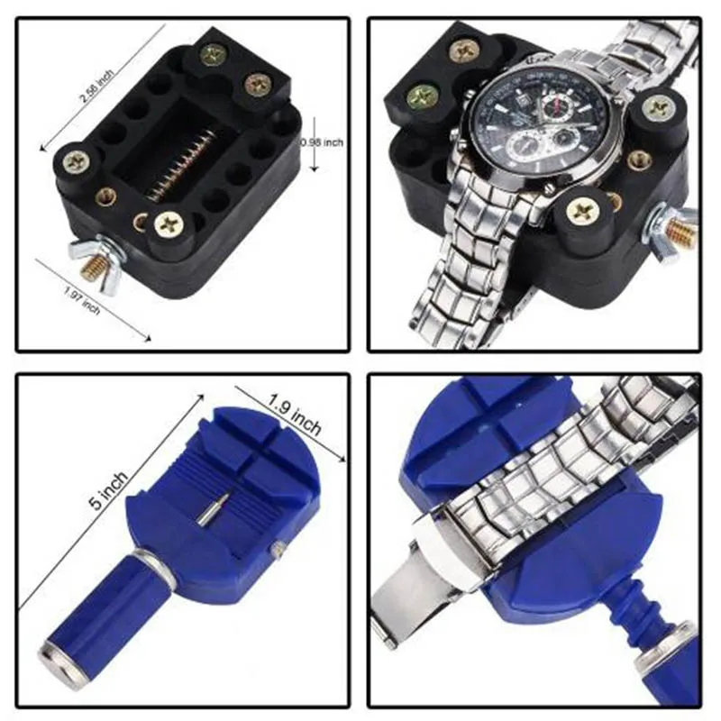 147 / 16 Pcs Watch Repair Tool Kit Set Watch Case Opener Link Spring Bar Remover Screwdriver Watchmaker Device QP2