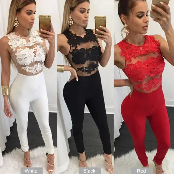 Women Strap Sleeveless Lace Chiffon Party Jumpsuit Sexy Lace Floral Solid Sleeves Jumpsuit Long Pant
Women Strap Sleeveless Lace Chiffon Party Jumpsuit Sexy Lace Floral Solid Sleeves Jumpsuit Long Pant