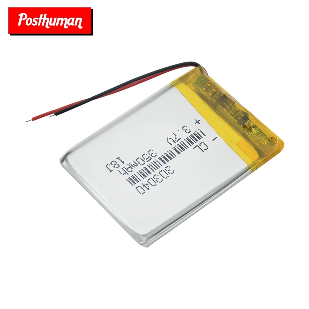 303040 Li-Po Rechargeable Battery 3.7V 350mAh for Driving Recorder GPS MP3 MP4 GPS MID PDA Speaker DVR Electronic Toys LED light
303040 Li-Po Rechargeable Battery 3.7V 350mAh for Driving Recorder GPS MP3 MP4 GPS MID PDA Speaker DVR Electronic Toys LED light