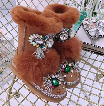 Tide brand heavy work cattle suede fine rhinestone boots tube rabbit hair lining wool ladies high snow boots
Tide brand heavy work cattle suede fine rhinestone boots tube rabbit hair lining wool ladies high snow boots