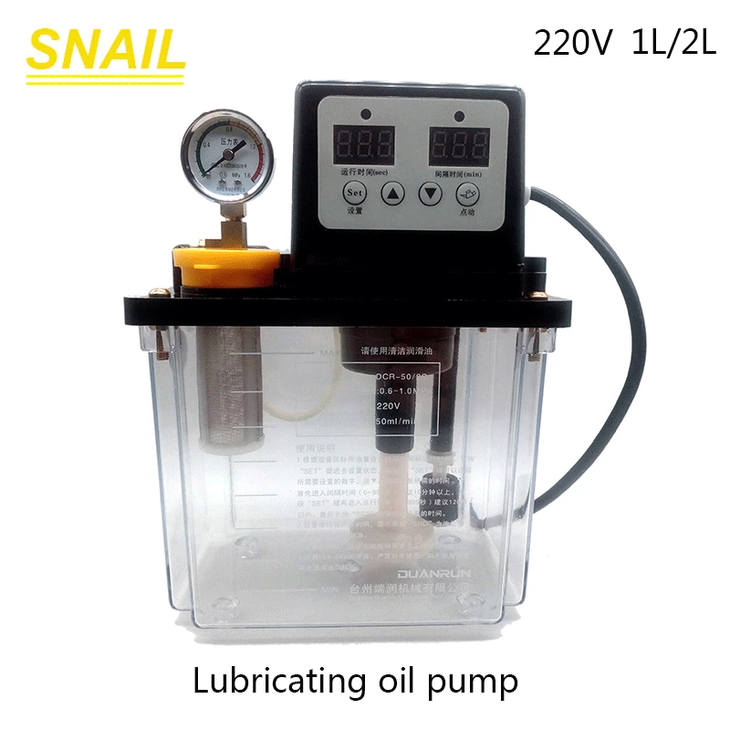 Electromagnetic Lubrication Pump, Automatic Lubricating Oil Pump , 1L 2L 220V,for Machine CNC,Lathe,guid,Lubricating
Electromagnetic Lubrication Pump, Automatic Lubricating Oil Pump , 1L 2L 220V,for Machine CNC,Lathe,guid,Lubricating