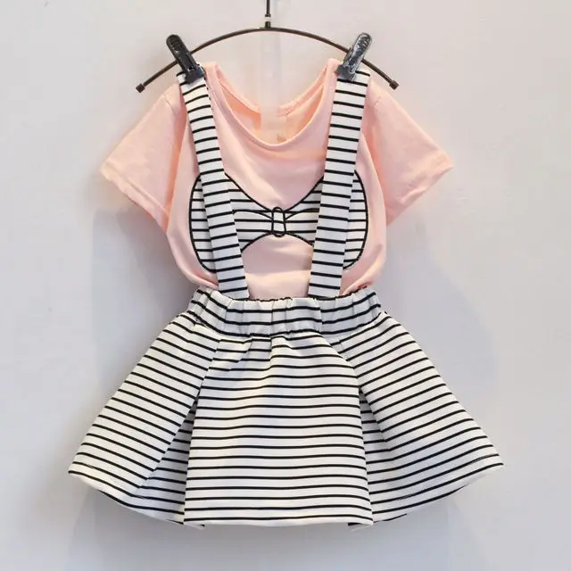 Fashion Summer Children Clothing Sets Kids Girl Boutique Outfits Embroidery Bow Short Sleeve Cotton Tops Striped Skirt Suits
Fashion Summer Children Clothing Sets Kids Girl Boutique Outfits Embroidery Bow Short Sleeve Cotton Tops Striped Skirt Suits