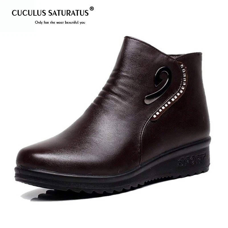 Cuculus Genuine leather women boots for winter warm women shoes non-slip waterproof ankle snow boots women platform shoes 1452
Cuculus Genuine leather women boots for winter warm women shoes non-slip waterproof ankle snow boots women platform shoes 1452