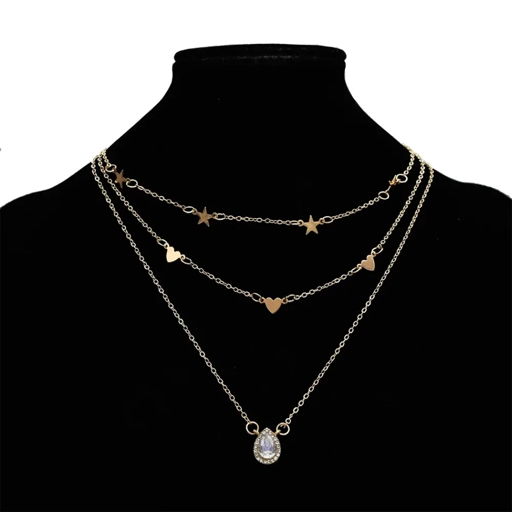 Ladies Multilayer Heart Charms Rhinestone Choker Necklaces Boho Coin Pendant Indian Necklace Women Party Jewelry Collar Choker
Ladies Multilayer Heart Charms Rhinestone Choker Necklaces Boho Coin Pendant Indian Necklace Women Party Jewelry Collar Choker