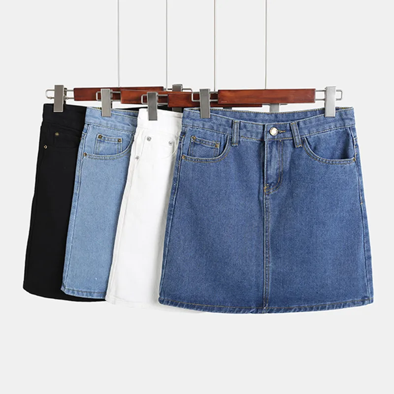 Plus Size Mini Jeans Skirt Women Cotton A -Line Saia Feminina Korean Fashion Black White High Waist Summer Denim Skirts
Plus Size Mini Jeans Skirt Women Cotton A -Line Saia Feminina Korean Fashion Black White High Waist Summer Denim Skirts