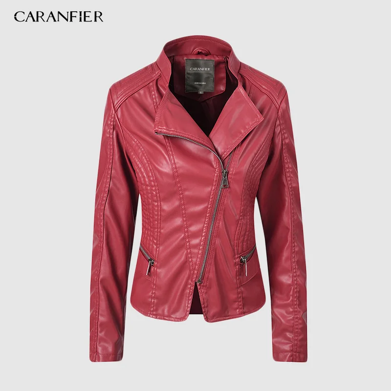 CARANFIER Women's Leather Jacket Motorcycle Autumn Long Sleeve Zipper Faux Leather Jackets 6 Color Ladies Female Coats Outerwear
CARANFIER Women's Leather Jacket Motorcycle Autumn Long Sleeve Zipper Faux Leather Jackets 6 Color Ladies Female Coats Outerwear