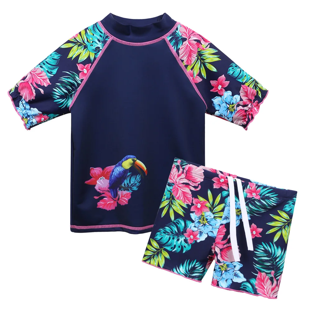 BAOHULU Navy Flower Girls Swimwear Two Pieces Short Sleeve Kids Swimsuit set for 3-10 Years Children Swimwear Beach Bathing Suit
BAOHULU Navy Flower Girls Swimwear Two Pieces Short Sleeve Kids Swimsuit set for 3-10 Years Children Swimwear Beach Bathing Suit