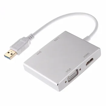 USB 3.0 to DVI VGA HDMI HDTV External Graphics Card & LAN Ethernet RJ45 Adapter 0.1m
USB 3.0 to DVI VGA HDMI HDTV External Graphics Card & LAN Ethernet RJ45 Adapter 0.1m