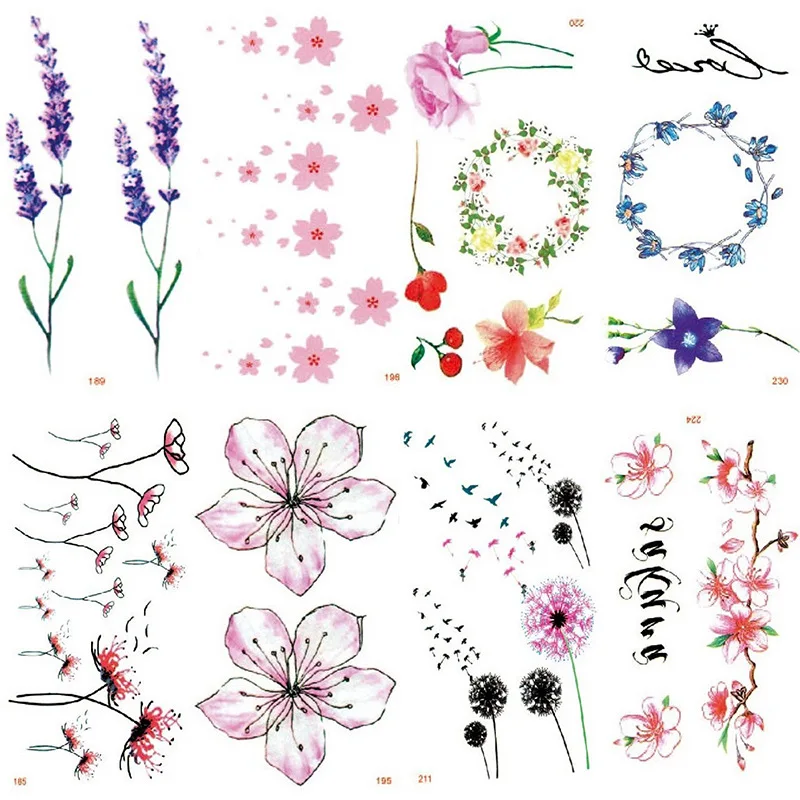 KESMALL 30 Sheet Multi Designs Flower Waterproof Temporary Tattoo Sticker Lavender Tatto Stickers Body Art Fake Tattoos CO492
KESMALL 30 Sheet Multi Designs Flower Waterproof Temporary Tattoo Sticker Lavender Tatto Stickers Body Art Fake Tattoos CO492