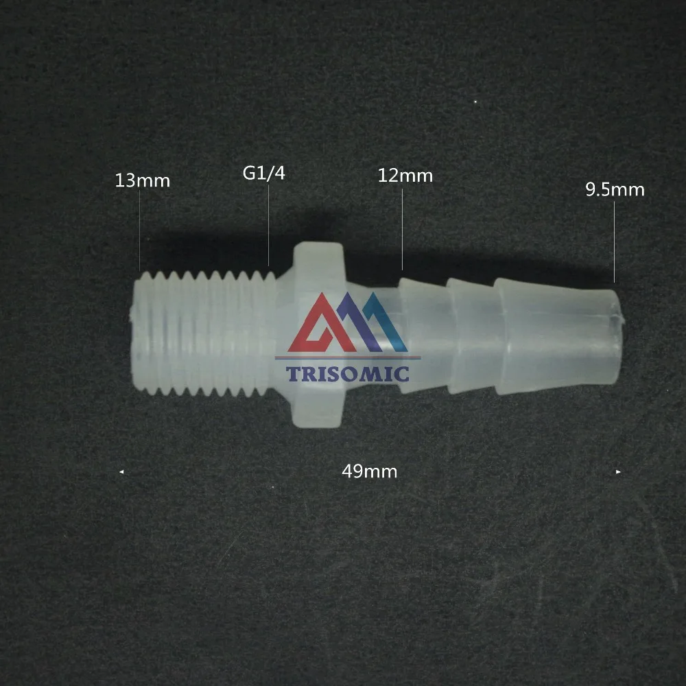 9.5mm-G1/4 Straight Connector Plastic pipe Fitting Barbed Connector with thread Material PP Fish Tank Airline Aquarium
9.5mm-G1/4 Straight Connector Plastic pipe Fitting Barbed Connector with thread Material PP Fish Tank Airline Aquarium