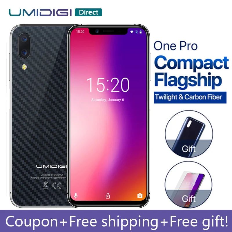 UMIDIGI One Pro Android 8.1 4GB+ 64GB Helio P23 Octa-core Wireless Charge 5.99" Full Display 12MP 5MP Dual Cam NFC 4G Smartphone
UMIDIGI One Pro Android 8.1 4GB+ 64GB Helio P23 Octa-core Wireless Charge 5.99" Full Display 12MP 5MP Dual Cam NFC 4G Smartphone