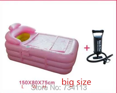 Inflatable tub double inflatable thick plastic folding tub bath bucket adult small 110*85*75cm,big 150*80*75cm Inflatable pump
Inflatable tub double inflatable thick plastic folding tub bath bucket adult small 110*85*75cm,big 150*80*75cm Inflatable pump