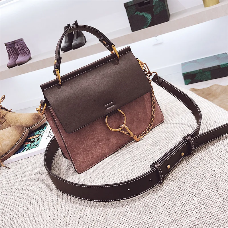 Fashion panelled matte PU leather all-match ring chain shoulder bag Spring new cross body handbag
Fashion panelled matte PU leather all-match ring chain shoulder bag Spring new cross body handbag