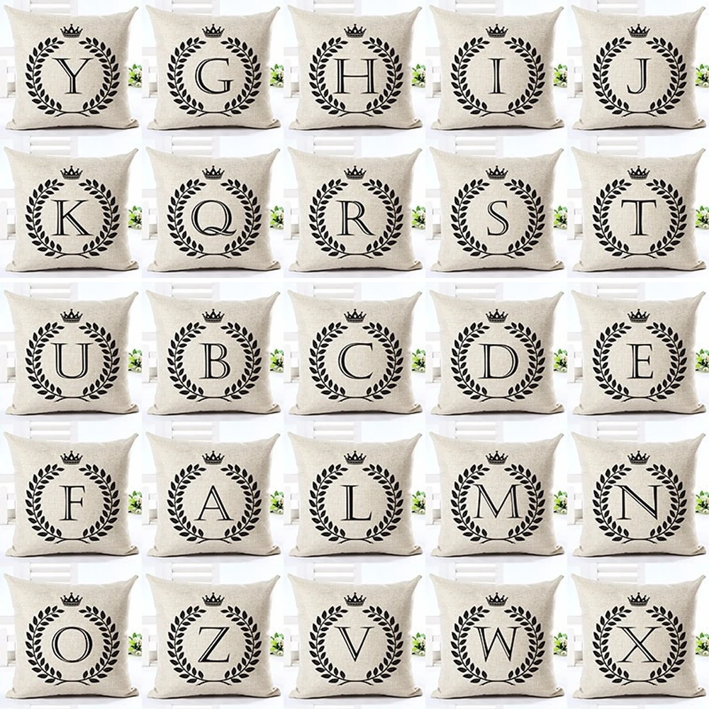 YWZN 26 Letters Pillow Case Crown 45*45cm Cotton Linen Throw Pillow Cover Letter Decorative Pillowcases
YWZN 26 Letters Pillow Case Crown 45*45cm Cotton Linen Throw Pillow Cover Letter Decorative Pillowcases