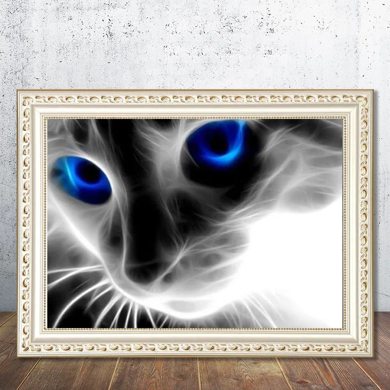 New 5d Diy Diamond Painting Full Round Diamond Embroidery Cross Stitch Kits Animal Blue-eyed Cat Home Decoration Accessories
New 5d Diy Diamond Painting Full Round Diamond Embroidery Cross Stitch Kits Animal Blue-eyed Cat Home Decoration Accessories
