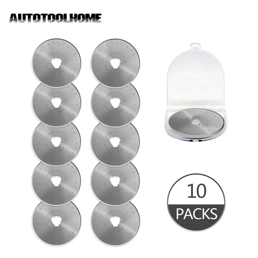 10pc 45mm Rotary Cutter Blades with Case Craft Paper Cut Hand Held Scrapbooking Replacement Spare Blades Fit Olfa Fiskars Clover
10pc 45mm Rotary Cutter Blades with Case Craft Paper Cut Hand Held Scrapbooking Replacement Spare Blades Fit Olfa Fiskars Clover