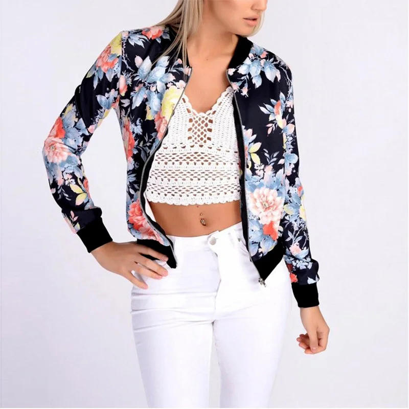 YYFS 2019 New Ladies Flower Print Bomber Jacket Women Autumn Printing Long Sleeve Casual Tops Zipper Jacket Outwear Loose Tops
YYFS 2019 New Ladies Flower Print Bomber Jacket Women Autumn Printing Long Sleeve Casual Tops Zipper Jacket Outwear Loose Tops