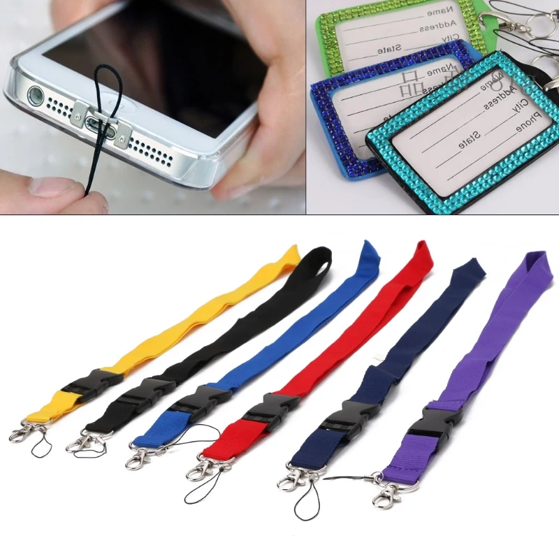 ORANGE METAL CLIP NECK STRAPS FOR CAMERA,MOBILE PHONES,ID CARD NEW*V66**