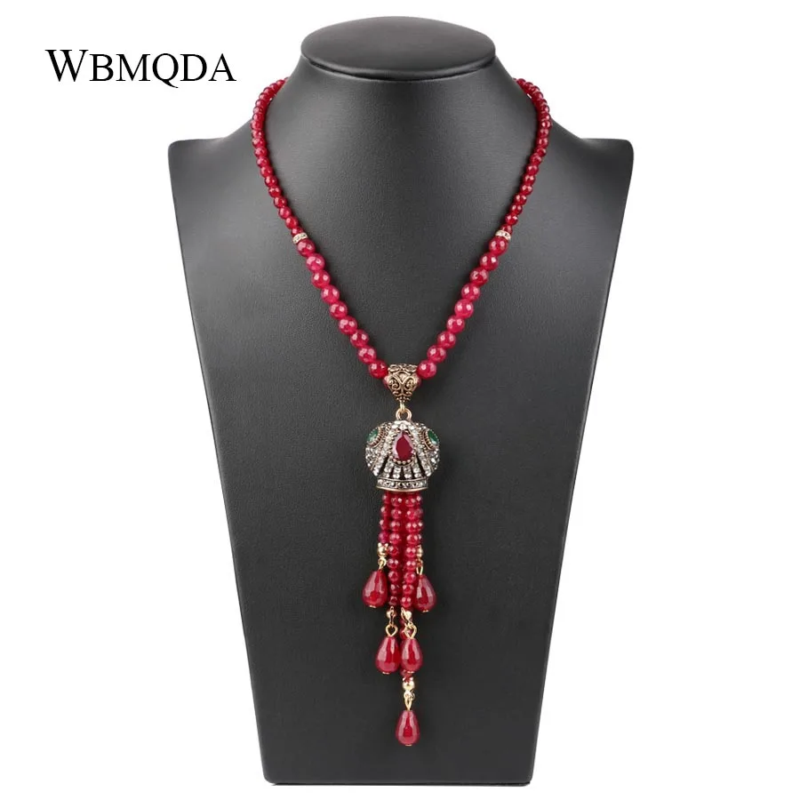 Luxury Vintage Long Tassel Pendant Necklace For Women Antique Gold Color Turkish Red Crystal Sweater Indian Bijoux
Luxury Vintage Long Tassel Pendant Necklace For Women Antique Gold Color Turkish Red Crystal Sweater Indian Bijoux