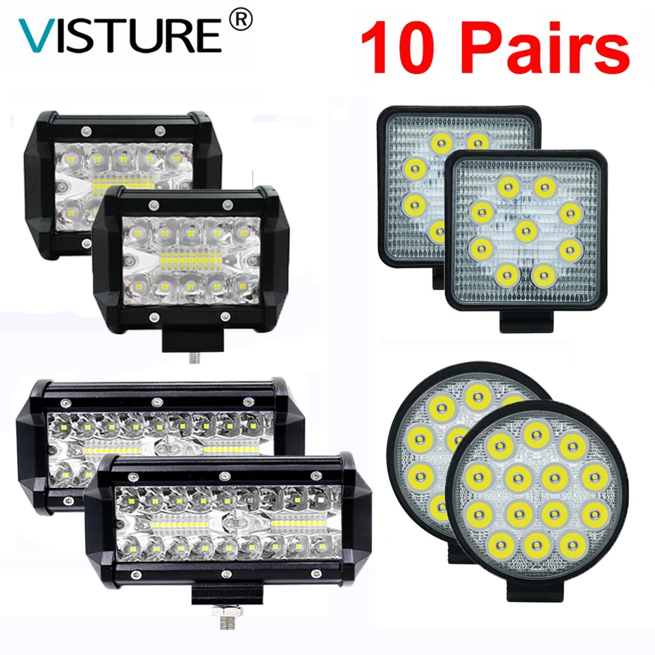 10 Pair Work Light Bar Led Lamp Bulbs driving for Car Off road Truck Tractor SUV ATV OffRoad Jeep light Spot Headlight Visture
10 Pair Work Light Bar Led Lamp Bulbs driving for Car Off road Truck Tractor SUV ATV OffRoad Jeep light Spot Headlight Visture