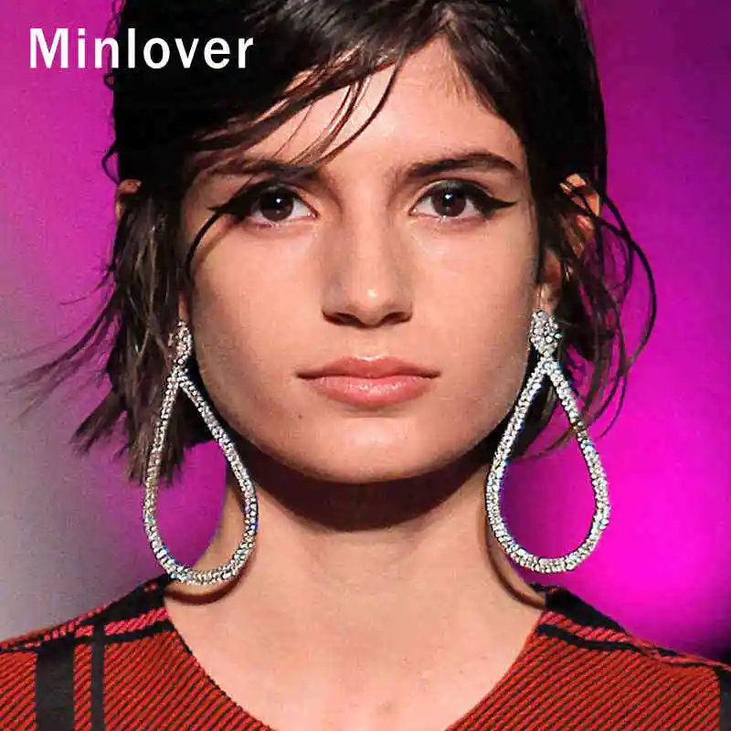 Minlover Siver Color Teardrop Wedding Earrings for Women Simple Rhinestone Large Dangle Statement Earrings Prom Jewelry MEH1249
Minlover Siver Color Teardrop Wedding Earrings for Women Simple Rhinestone Large Dangle Statement Earrings Prom Jewelry MEH1249