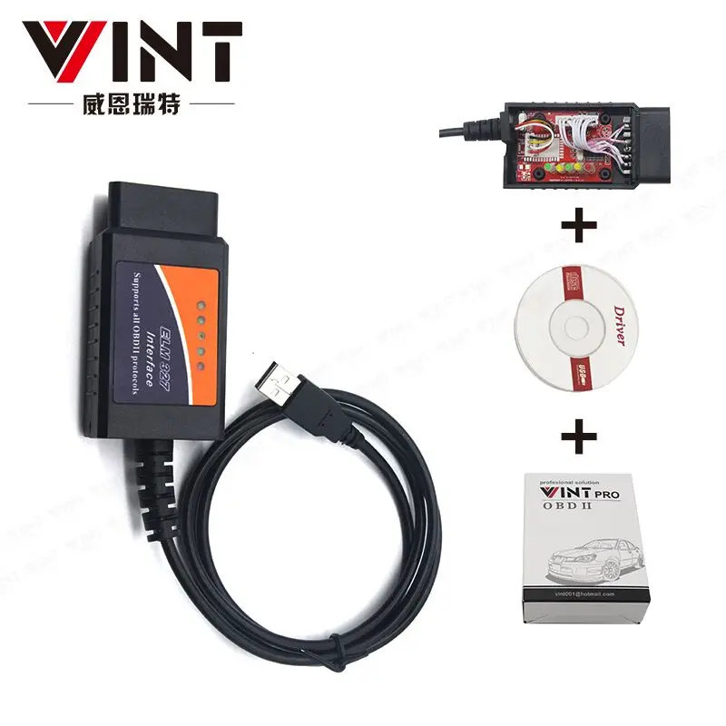 

ELM327 USB CH340+25K80 Chip V1.5 OBD2 OBDII Scan Tool Auto Diagnostic Scanner