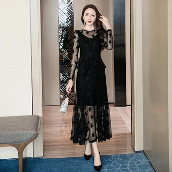 Autumn Ladies plus size elegant lace long dressES abendkleider cultivating party Dress beautiful vestido de festa longo S-XXXXL
Autumn Ladies plus size elegant lace long dressES abendkleider cultivating party Dress beautiful vestido de festa longo S-XXXXL