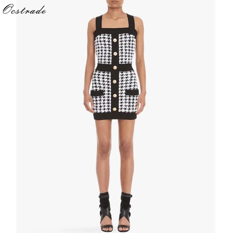 Ocstrade Vestido Bandage 2019 Runway Womens Fashion Houndstooth Jacquard Rayon Bandage Dress Summer Evening Party Dress Bodycon
Ocstrade Vestido Bandage 2019 Runway Womens Fashion Houndstooth Jacquard Rayon Bandage Dress Summer Evening Party Dress Bodycon