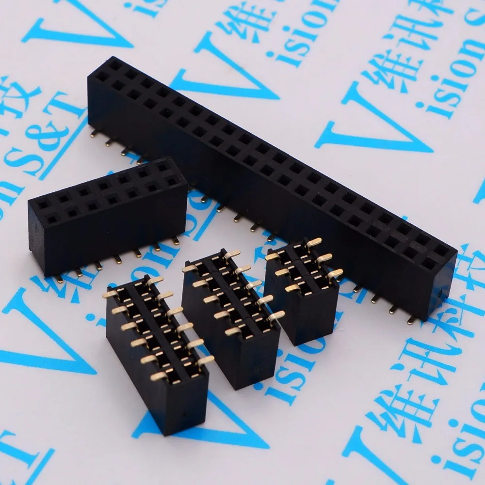 2 54 мм двойной гнездовой коннектор SMD 2*2P/3P/4P/5P/6P/7P/8P/9P/10P/12P/15P/20P/40P Женский ряд сидений
