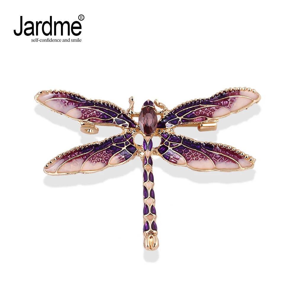 Jardme 4 Дизайн s животных Броши Стрекоза для Для женщин 2018 Новый эмаль контактный