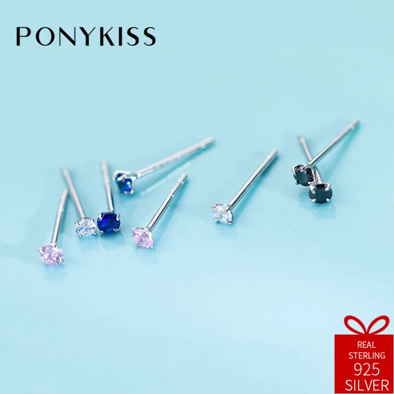 PONYKISS Trendy 100% 925 Sterling Silver Chic Simple Zircon Stud Earrings Women Party Delicate Accessory Girl Birthday Cute Gift
PONYKISS Trendy 100% 925 Sterling Silver Chic Simple Zircon Stud Earrings Women Party Delicate Accessory Girl Birthday Cute Gift