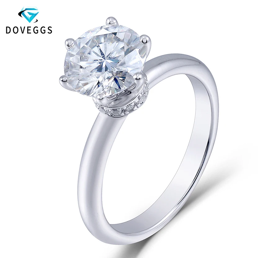 DovEggs 18K 750 White Gold 1 Carat ct Diameter 6.5mm F Color Lab Grown Moissanite Diamond Solitare Setting Engagement Ring
DovEggs 18K 750 White Gold 1 Carat ct Diameter 6.5mm F Color Lab Grown Moissanite Diamond Solitare Setting Engagement Ring