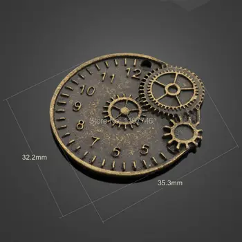 2016 New 32.2x25.3mm 50Pcs Vintage Bronze Or Silver Tone Gear Clock Charms Zinc Alloy Pendants Jewelry Charms Gear 
2016 New 32.2x25.3mm 50Pcs Vintage Bronze Or Silver Tone Gear Clock Charms Zinc Alloy Pendants Jewelry Charms Gear