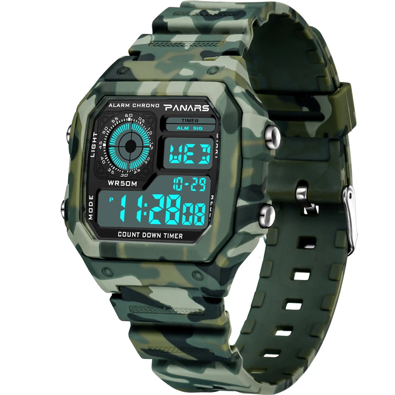 PANARS Watch Men Sport Digital Watches Chronograph Waterproof Luminous Watch Camouflage Military Wristwatches Male Clock
PANARS Watch Men Sport Digital Watches Chronograph Waterproof Luminous Watch Camouflage Military Wristwatches Male Clock