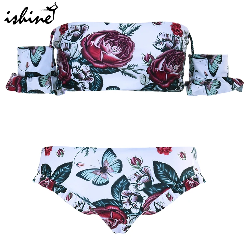 Bikini Swimwear 2018 Ruffled Off The Shoulder Bikini Set Rose and Butterfly Print Swimsuit Women Brazilian Biquni Bathing Suit
Bikini Swimwear 2018 Ruffled Off The Shoulder Bikini Set Rose and Butterfly Print Swimsuit Women Brazilian Biquni Bathing Suit