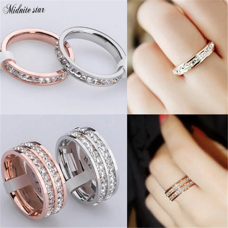 Multi-size Crystal Plating Women Ring Stainless Steel Charm Finger Rings Trendy Female Jewelry Gift 2019
Multi-size Crystal Plating Women Ring Stainless Steel Charm Finger Rings Trendy Female Jewelry Gift 2019