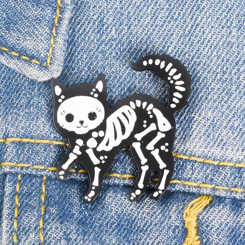 Cartoon Black White Skeleton Cat Brooches for Women Creative Pins Animal Jewelry Enamel Pin Denim Jackets Backpack Badge Gifts
Cartoon Black White Skeleton Cat Brooches for Women Creative Pins Animal Jewelry Enamel Pin Denim Jackets Backpack Badge Gifts