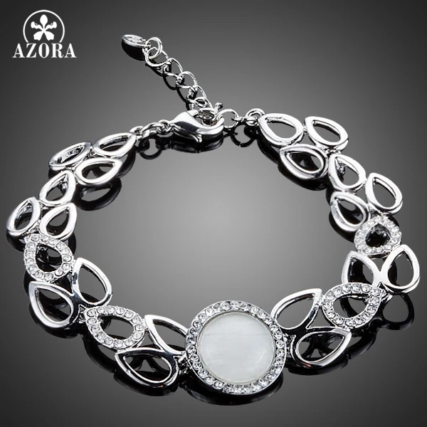 AZORA Elegant Pear Cut Design With Micro Crystals Paved Center 1pcs Round Opal Bracelet for Women TS0138
AZORA Elegant Pear Cut Design With Micro Crystals Paved Center 1pcs Round Opal Bracelet for Women TS0138