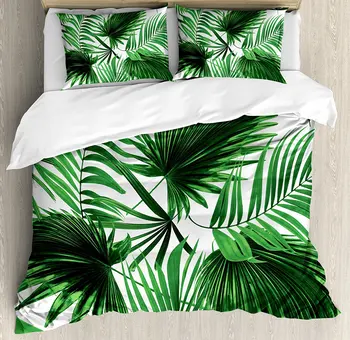 Palm Leaf Duvet Cover Set, Realistic Vivid Leaves of Palm Tree Growth Ecology Lush Botany Themed Print,e 4 Piece Bedding Set
Palm Leaf Duvet Cover Set, Realistic Vivid Leaves of Palm Tree Growth Ecology Lush Botany Themed Print,e 4 Piece Bedding Set
