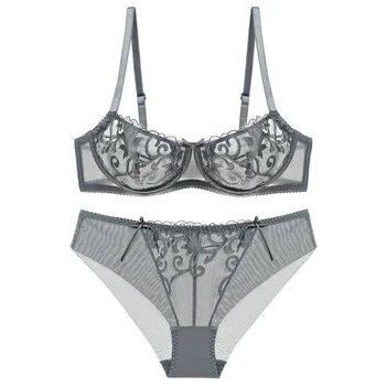 See Through Bra Underwire Bra Transparent Panty Set Floral Embroidery biquini Briefs Sexy Women Lace Unlined Push up Plus Size
See Through Bra Underwire Bra Transparent Panty Set Floral Embroidery biquini Briefs Sexy Women Lace Unlined Push up Plus Size
