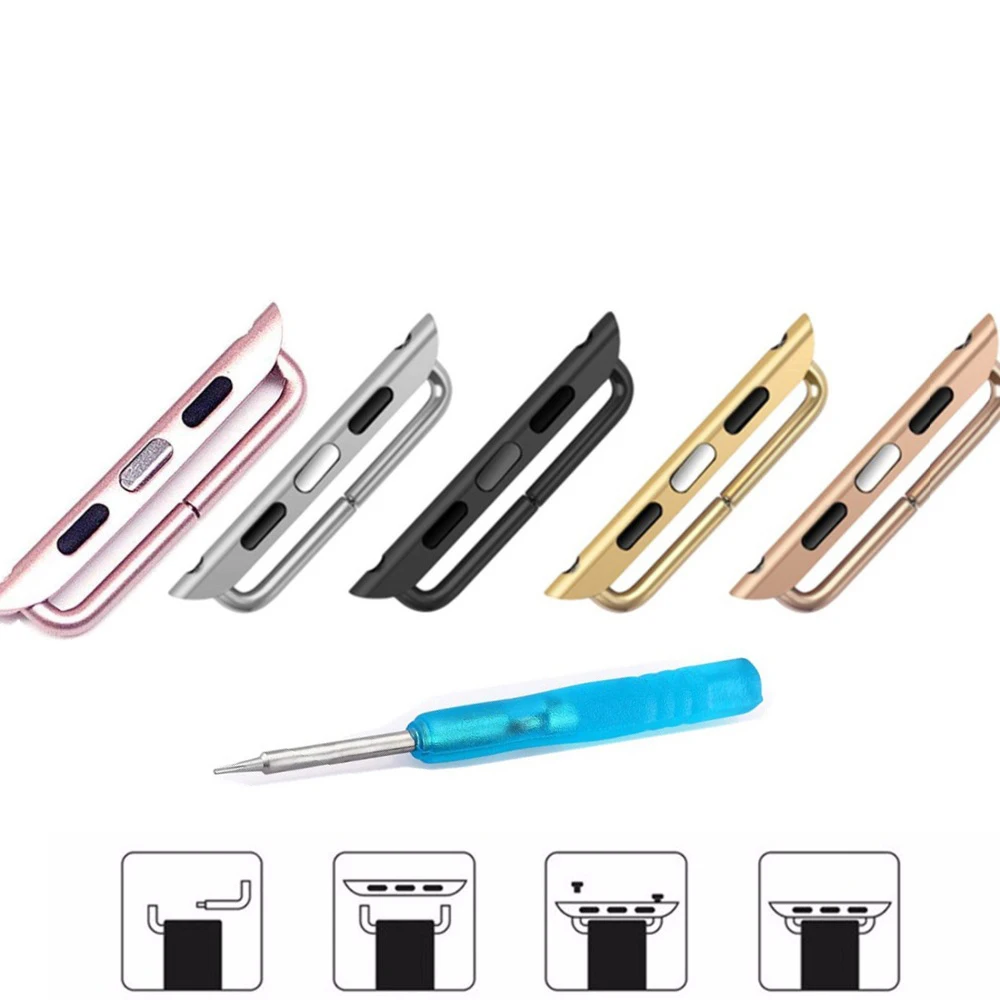 Adapter For apple watch 4 band 44mm 38mm 42mm 40mm iwatch strap series 4 3 2 Metal Stainless Steel Connector & tool
Adapter For apple watch 4 band 44mm 38mm 42mm 40mm iwatch strap series 4 3 2 Metal Stainless Steel Connector & tool