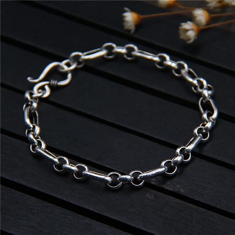 Silver 925 Sterling Silver Fashion Wild Bracelet Men And Women Punk Personality Accessories Korean Style Simple Jewelry
Silver 925 Sterling Silver Fashion Wild Bracelet Men And Women Punk Personality Accessories Korean Style Simple Jewelry