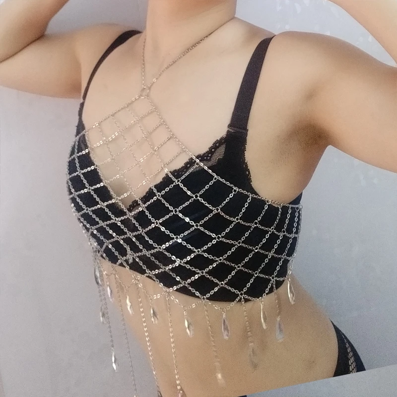2019 new sexy woman hang neck geometric figure Body chain nightclub dance costume sparkle crystal pendant Jewelry Harness
2019 new sexy woman hang neck geometric figure Body chain nightclub dance costume sparkle crystal pendant Jewelry Harness