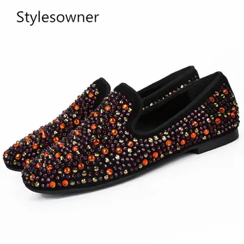 Stylesowner luxury women large size diamond round toe loafers rhinestone genuine leather crystal ladies beautiful flats shoes
Stylesowner luxury women large size diamond round toe loafers rhinestone genuine leather crystal ladies beautiful flats shoes