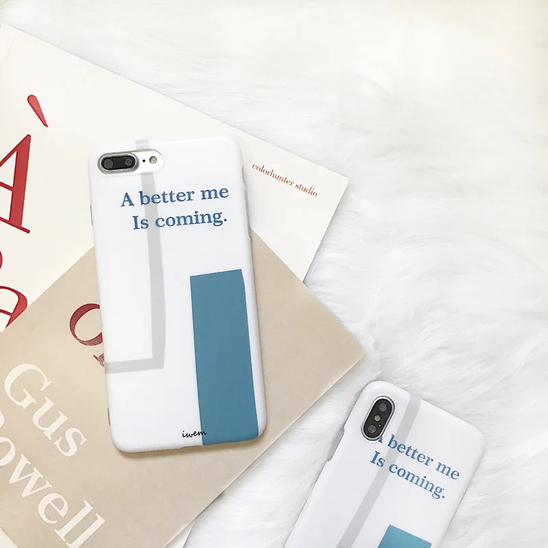 White Blue Phone Case For iphone X Case For iphone 6 6S 7 8 Plus Ultra thin Soft TPU Back Cover Better Me Letter Cases Capa
White Blue Phone Case For iphone X Case For iphone 6 6S 7 8 Plus Ultra thin Soft TPU Back Cover Better Me Letter Cases Capa