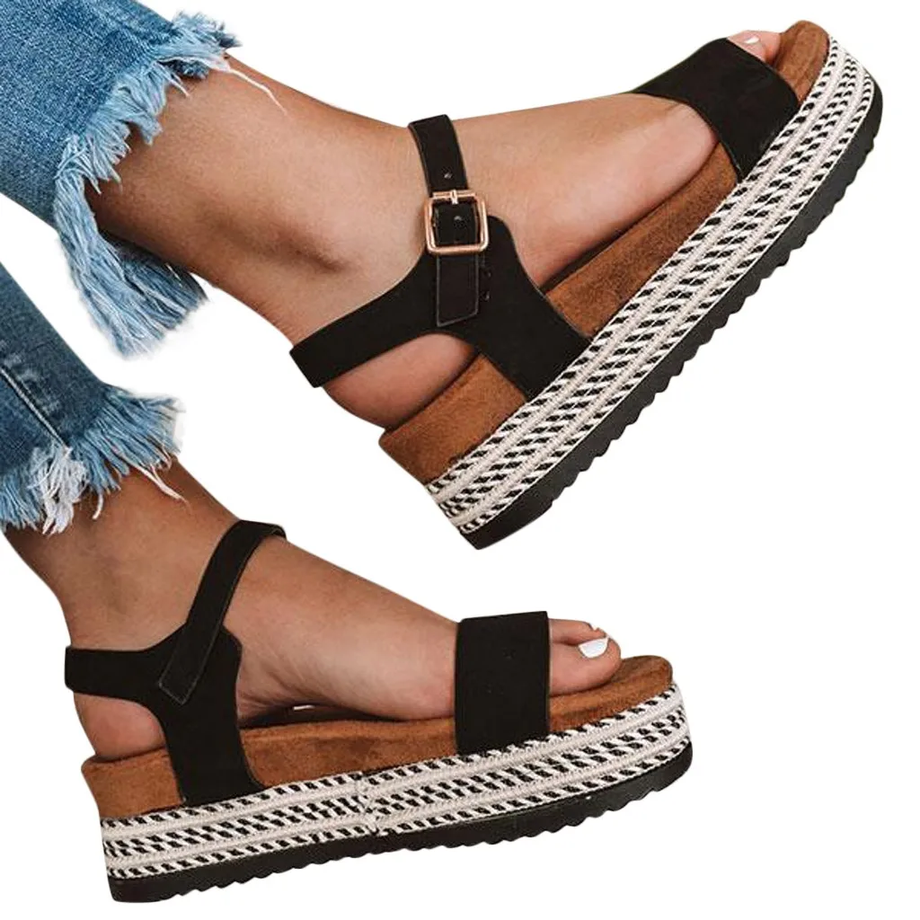 Women Thick Bottomed Sandal Shoes Buckle Ankle Strap Sandals Summer Beach Shoestalon femme Ladies large size Sandal wide fit
Women Thick Bottomed Sandal Shoes Buckle Ankle Strap Sandals Summer Beach Shoestalon femme Ladies large size Sandal wide fit