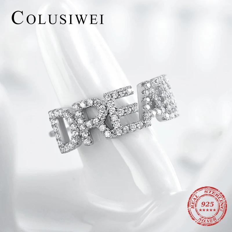 Colusiwei новинка серебро 925 пробы свободный стиль с надписью мечта Роскошные