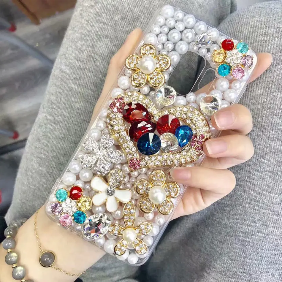 Pearl rhinestone flower heart phone case For Huawei P30 Lite P20 Case For fundas Huawei Honor 10 honor 8x P10 diamond Cover Case
Pearl rhinestone flower heart phone case For Huawei P30 Lite P20 Case For fundas Huawei Honor 10 honor 8x P10 diamond Cover Case