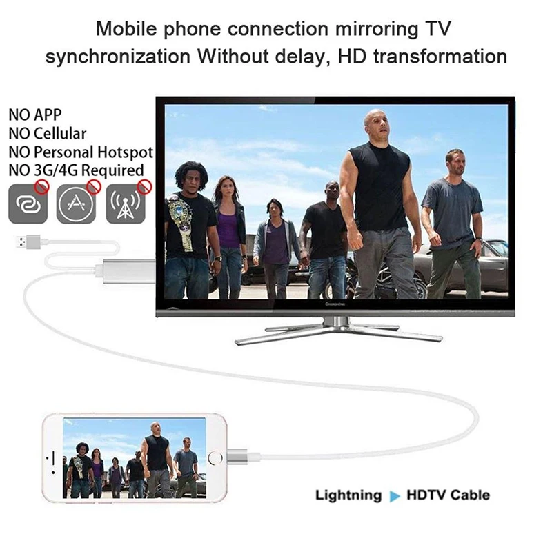 Newest HDMI Cable HDTV Adapter AV Cable for Micro8Pin USB to HDMI 1080P For iPhone 5 6 S Plus For Android Samsung Xiaomi LG Phones (13)